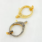 Load image into Gallery viewer, Pave Diamond & 925 Sterling Silver Pear Shape Trigger Clasp