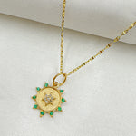Load image into Gallery viewer, GDP442. 14K Solid Gold Diamond Circle Charm with Star