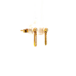 Load image into Gallery viewer, Solid Gold and Diamonds Dangle Bar Earrings
