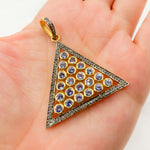 Load image into Gallery viewer, DSP015. Diamond Silver Gemstone Triangle Pendant