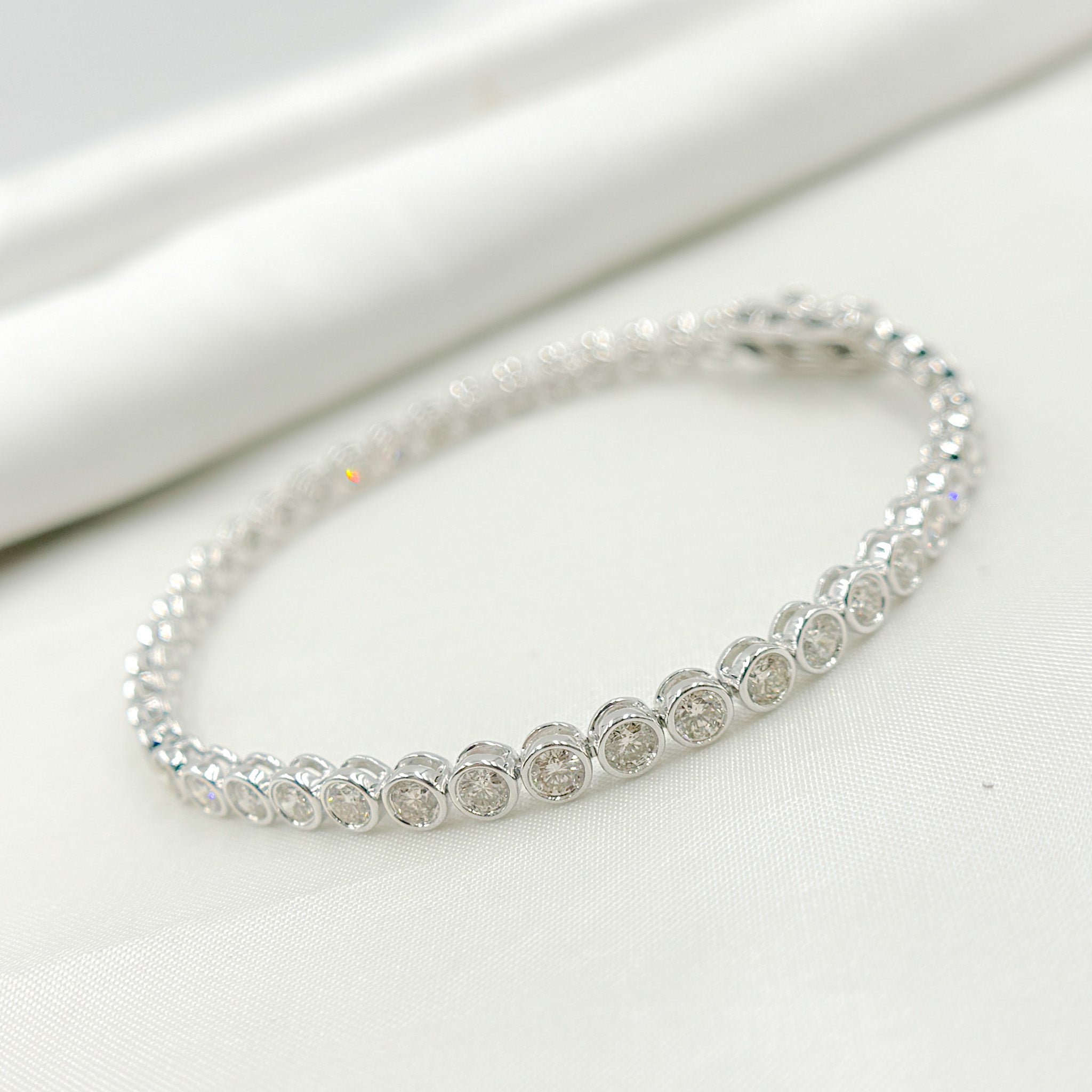 14k Solid Gold Diamond Tennis Bracelet