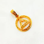 Load image into Gallery viewer, DP230. Diamond Sterling Silver Round Triangle Pendant