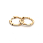 Load image into Gallery viewer, EHB56589. 14k Solid Yellow Gold Diamond Hoops
