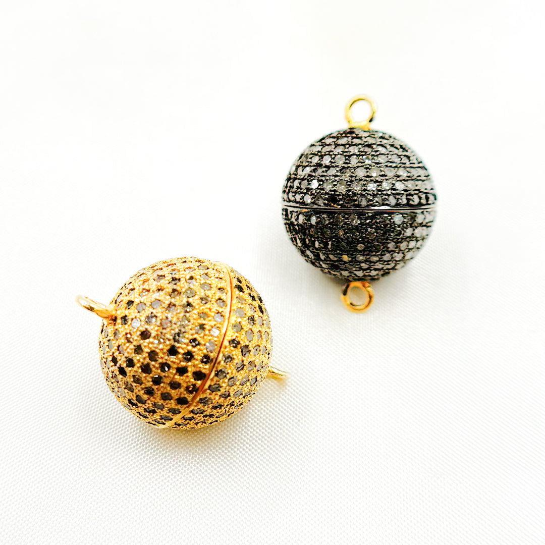 DC477. Diamond Sterling Silver Magnetic Round Clasp