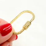 Load image into Gallery viewer, Diamond Sterling Silver Oval Carabiner Clasp