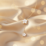 Load image into Gallery viewer, NFH71835PL. 14K Solid Gold Diamond and Mother of Pearl Flower Necklace