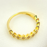 Load image into Gallery viewer, 14K Solid Yellow Gold Rhomb Diamond Band Ring.