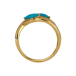 Load image into Gallery viewer, CR97179TQ7X3.5. 14K Solid Gold Diamond and Turquoise Ring