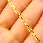 Load image into Gallery viewer, 14K Solid Gold Paperclip Diamond Cut Chain