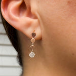Load image into Gallery viewer, 14k Rose Gold Diamond Circles Dangle Earrings