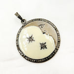 Load image into Gallery viewer, DP432A. Diamond Sterling Silver Moon & Stars Enamel Pendant