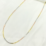 Load image into Gallery viewer, 14k Solid Gold Tri-Color Bar Chain