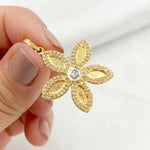Load image into Gallery viewer, DP282. Diamond Sterling Silver Flower Pendant with Polki Diamond