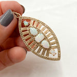 Load image into Gallery viewer, DP208. Diamond Sterling Silver Leaf Shape Pendant with Gemstone