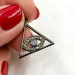 Load image into Gallery viewer, Sterling Silver Triangle Eye Pendant with Gemstone