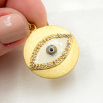 Load image into Gallery viewer, Sterling Silver Round Eye Enamel Pendant with Gemstone