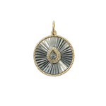 Load image into Gallery viewer, KSG26. 925 Sterling Silver Black Rhodium with Diamonds Circle Charm