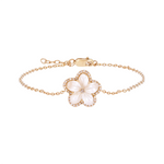 Load image into Gallery viewer, BFF60925PL. 14K Solid Gold Diamond and Mother of Pearl Flower Bracelet