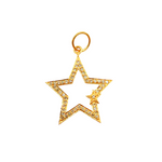 Load image into Gallery viewer, 14K Solid Gold Diamonds Star Charm. GDP182