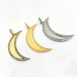 Load image into Gallery viewer, DP476. Diamond Silver Moon Pendant