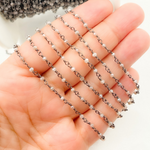 Load image into Gallery viewer, Coated Peach Moonstone Oxidized Wire Chain