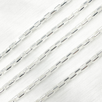 Load image into Gallery viewer, 501. Sterling Silver Round Smooth Rectangle Link Chain