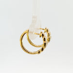 Load image into Gallery viewer, EHA57446. 14k Solid White Gold Diamond Fancy Hoop Earrings
