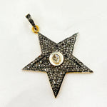 Load image into Gallery viewer, DP368. Diamond Sterling Silver Star Pendant with Polki Diamond