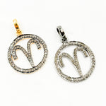 Load image into Gallery viewer, DC379. Diamond Sterling Silver Round Aries Zodiac Pendant