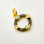 Load image into Gallery viewer, Buy Sterling Silver Round Charm with Gemstone