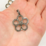 Load image into Gallery viewer, DP199. Diamond Sterling Silver Flower Pendant