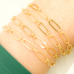 Load image into Gallery viewer, 281FGF. 14K Yellow Gold Filled Flat Oval Link & Round Links Chain