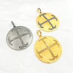 Load image into Gallery viewer, DP025. Diamond Sterling Silver Round Cross Pendant