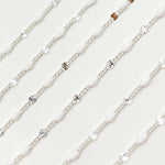 Load image into Gallery viewer, Buy Silver White Color Enamel  Marina Link Chain