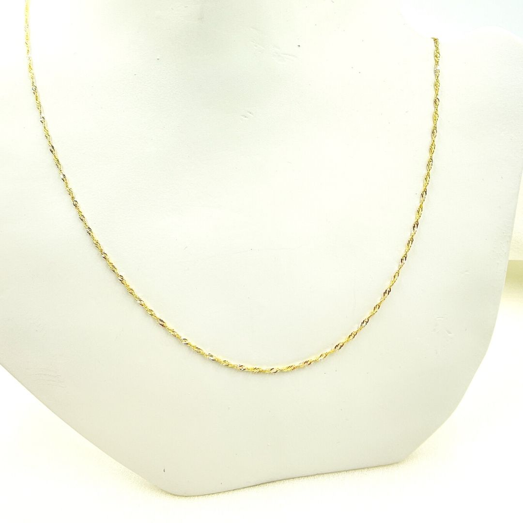 Solid Two Tone Gold Wheat Chain