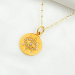 Load image into Gallery viewer, 14K Solid Gold Diamond Evil Eye Charm. GDP187
