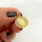 Load image into Gallery viewer, DC426. Diamond Sterling Silver Round Hamsa Charm