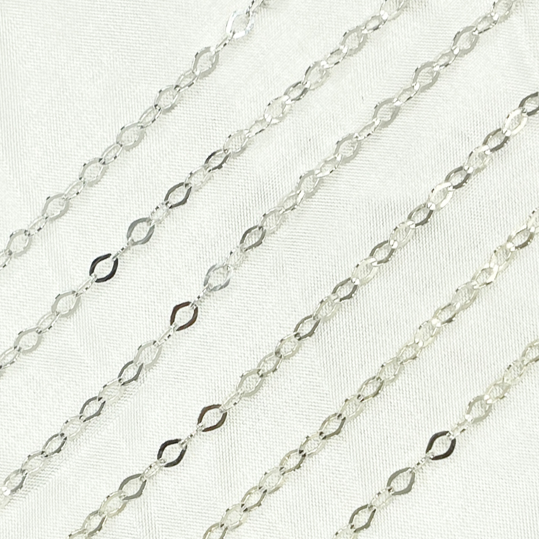 925 Sterling Silver Flat Cable Link Chain. Z98SS