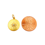 Load image into Gallery viewer, 14K Solid Gold Circle Star Pendant with Diamonds. GDP333