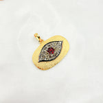 Load image into Gallery viewer, DP355. Diamond Sterling Silver Rectangle Eye Pendant with Gemstone