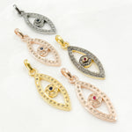 Load image into Gallery viewer, DP354. Diamond Sterling Silver Eye Pendant with Gemstone