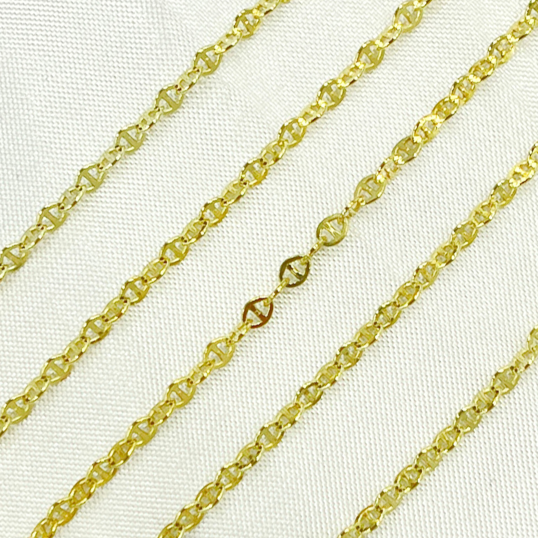 Z14GP. Gold Plated Sterling Silver Fancy Link Chain