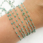 Load image into Gallery viewer, Turquoise Rectangle Shape Bezel Oxidized 925 Sterling Silver Wire Chain. TRQ3