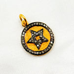 Load image into Gallery viewer, DC409. Diamond Sterling Silver Round Star Charm
