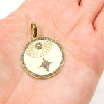 Load image into Gallery viewer, Silver Round Star Enamel Pendant