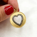 Load image into Gallery viewer, DP344. Diamond Sterling Silver Round Heart Pendant