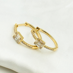 Load image into Gallery viewer, EHG57036. 14k Solid Gold Diamond Baguette Oval Hoops