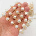 Load image into Gallery viewer, Gold Plated Wire Freshwater Pearl Chain