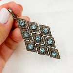 Load image into Gallery viewer, DP170. Diamond Sterling Silver Rhombus Shape Pendant with Gemstone