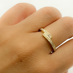 Load image into Gallery viewer, 14k Solid Gold Diamond Double Band Ring.